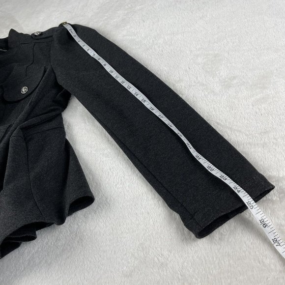INC INTERNATIONAL CONCEPTS Women's Military Style Ponte Knit Jacket Large Gray - Picture 9 of 16